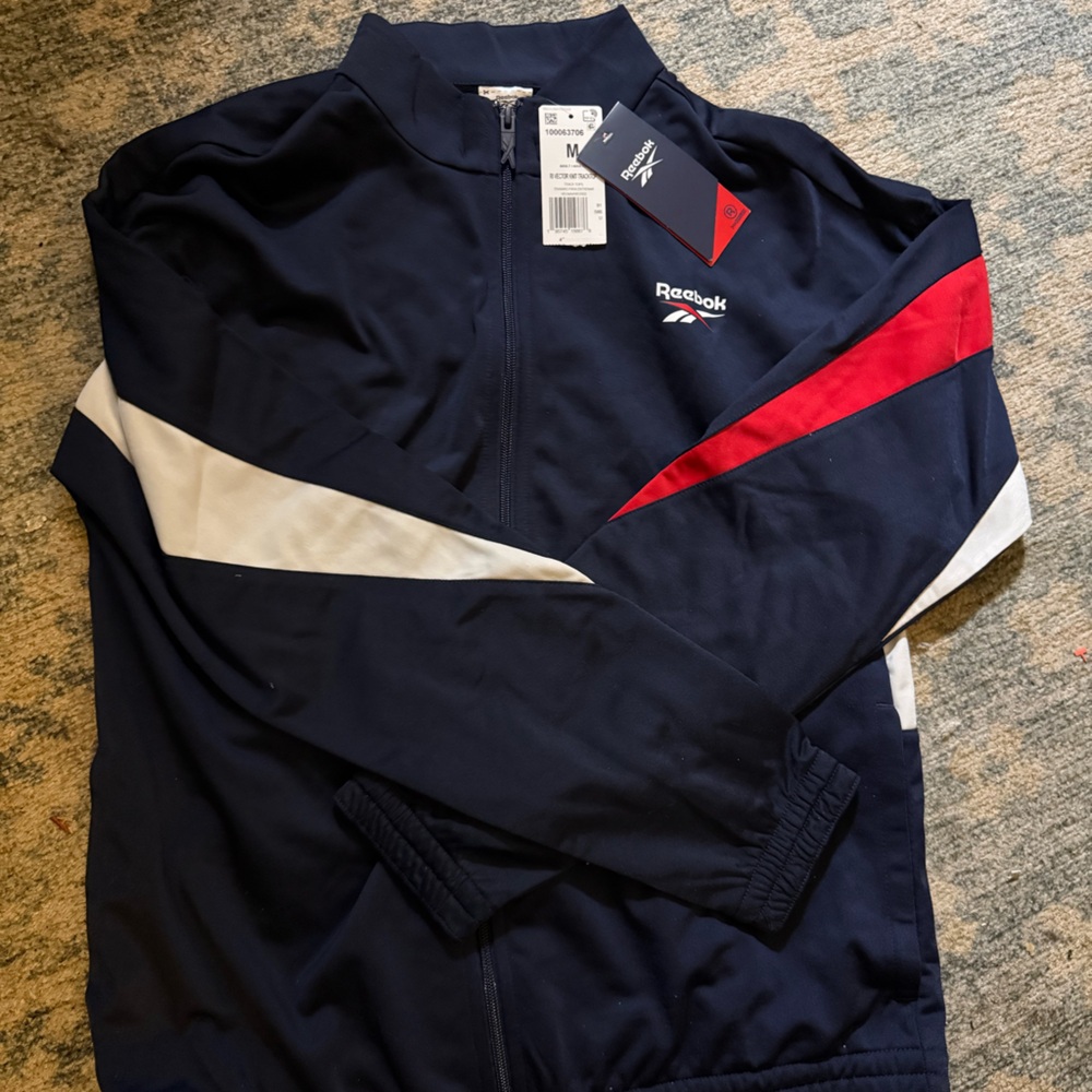 Reebok Navy Jacket with Red and White Details